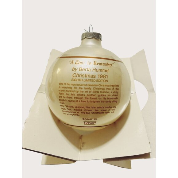 Berta Hummel 1981 Christmas Ornament "A Time To Remember" Eighth Limited Edition - Picture 2 of 14